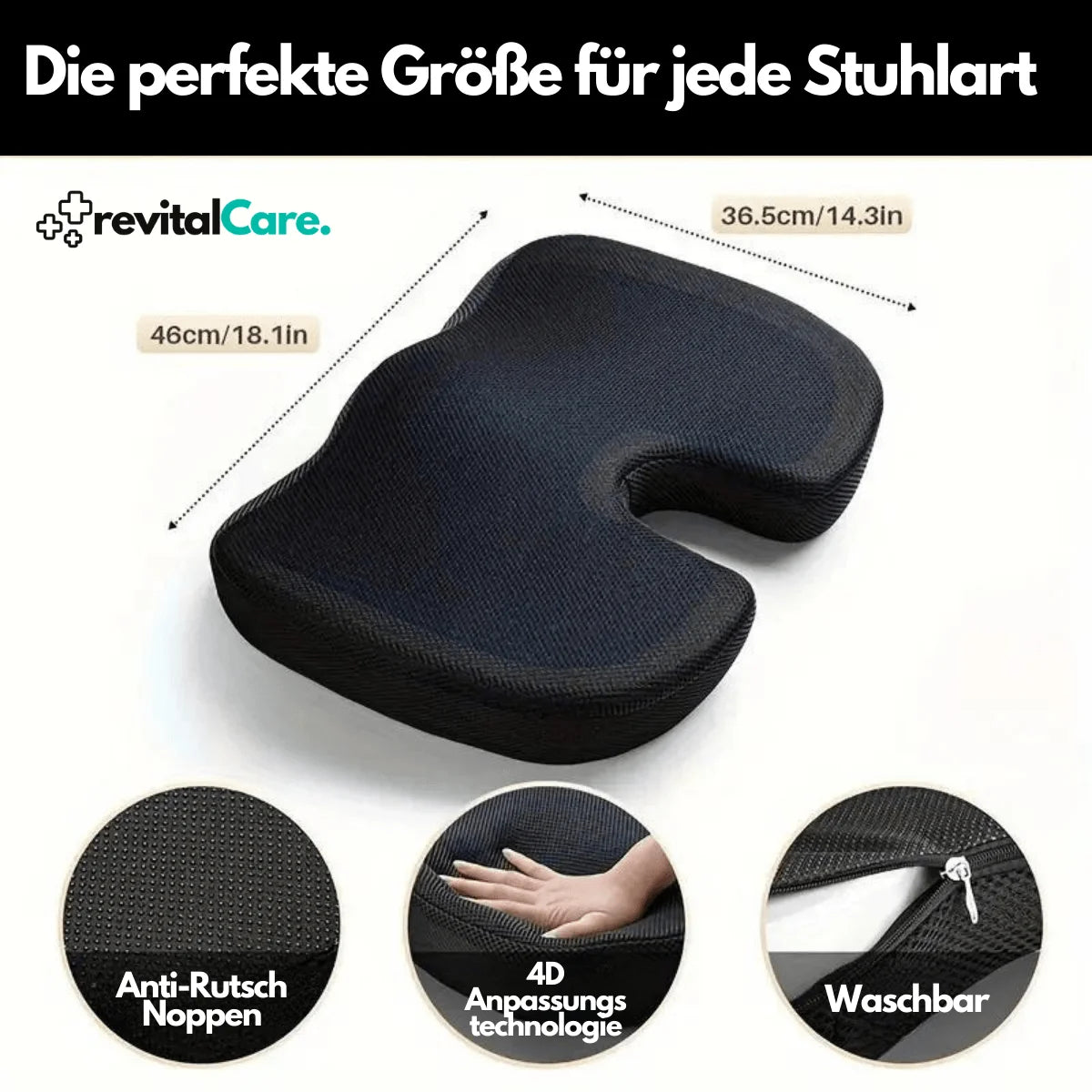 revitalCare orthopädisches 4D Sitzkissen